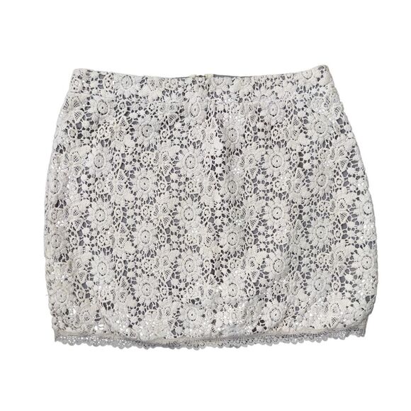 B7 Kimchi Blue Urban Outfitters Lace Skirt White Size 10 - Picture 1 of 7
